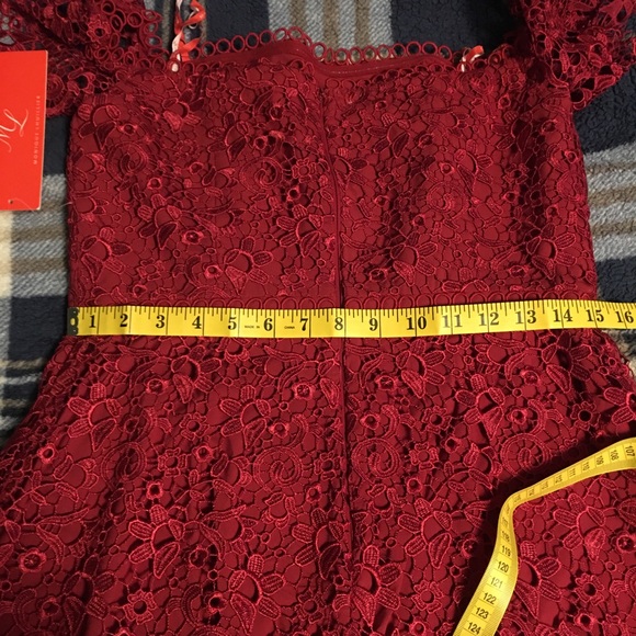ML Monique Lhuillier Off The Shoulder Lace Dress New With Tag Size 10 - Picture 11 of 16